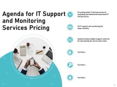 IT Support And Monitoring Services Pricing Agenda For IT Support And Monitoring Services Pricing Elements PDF IT Support And Monitoring Services Pricing Agenda For IT Support And Monitoring Services Pricing Elements PDF