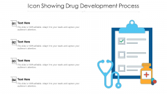 Icon Showing Drug Development Process Ppt Show PDF