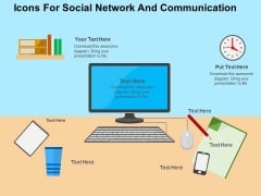 Icons For Social Network And Communication Powerpoint Templates