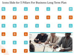 Icons Slide For 5 Pillars For Business Long Term Plan Clipart PDF Icons Slide For 5 Pillars For Business Long Term Plan Clipart PDF