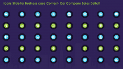 Icons Slide For Business Case Contest Car Company Sales Deficit Designs PDF Icons Slide For Business Case Contest Car Company Sales Deficit Designs PDF
