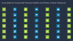 Icons Slide For Corporate Physical Health And Fitness Culture Playbook Brochure PDF Icons Slide For Corporate Physical Health And Fitness Culture Playbook Brochure PDF