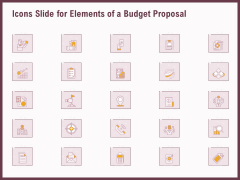 Icons Slide For Elements Of A Budget Proposal Ppt Professional Icons PDF Icons Slide For Elements Of A Budget Proposal Ppt Professional Icons PDF