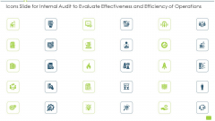 Icons Slide For Internal Audit To Evaluate Effectiveness And Efficiency Of Operations Ppt Portfolio File Formats PDF