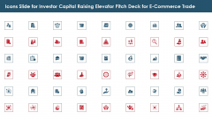 Icons Slide For Investor Capital Raising Elevator Pitch Deck For E Commerce Trade Icons PDF