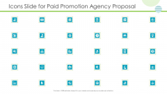 Icons Slide For Paid Promotion Agency Proposal Ideas PDF