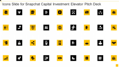 Icons Slide For Snapchat Capital Investment Elevator Pitch Deck Inspiration Pdf Icons Slide For Snapchat Capital Investment Elevator Pitch Deck Inspiration Pdf