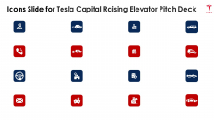 Icons Slide For Tesla Capital Raising Elevator Pitch Deck Ppt PowerPoint Presentation Gallery Images PDF