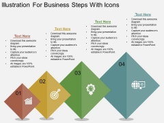 Illustration For Business Steps With Icons Powerpoint Template