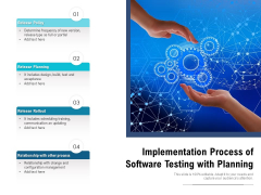 Implementation Process Of Software Testing With Planning Ppt PowerPoint Presentation Summary Structure PDF Implementation Process Of Software Testing With Planning Ppt PowerPoint Presentation Summary Structure PDF