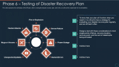 Implementing DRP IT Phase 6 Testing Of Disaster Recovery Plan Ppt PowerPoint Presentation Icon Template PDF Implementing DRP IT Phase 6 Testing Of Disaster Recovery Plan Ppt PowerPoint Presentation Icon Template PDF