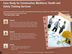 Implementing Safety Construction Case Study For Construction Workforce Health And Safety Training Services Ideas PDF Implementing Safety Construction Case Study For Construction Workforce Health And Safety Training Services Ideas PDF
