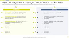 Incident And Issue Management Procedure Project Management Challenges And Solutions To Tackle Ppt Show Inspiration PDF