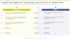 Incident And Issue Management Procedure Project Management Challenges And Solutions To Tackle Ppt Show Inspiration PDF Incident And Issue Management Procedure Project Management Challenges And Solutions To Tackle Ppt Show Inspiration PDF
