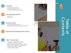 Incident Management Process Safety Table Of Contents Brochure PDF Incident Management Process Safety Table Of Contents Brochure PDF