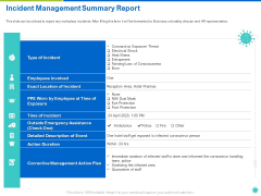 Incident Management Summary Report Ppt Infographic Template Tips PDF