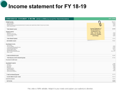 Income Statement For Fy 18 19 Income Ppt PowerPoint Presentation Ideas Styles