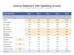 Income Statement With Operating Income Ppt PowerPoint Presentation Icon Inspiration PDF