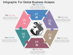 Infographic For Global Business Analysis Powerpoint Templates