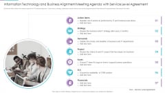 Information Technology And Business Alignment Meeting Agenda With Service Level Agreement Inspiration PDF