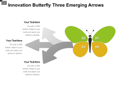 Innovation Butterfly Three Emerging Arrows Ppt PowerPoint Presentation Summary Picture PDF Innovation Butterfly Three Emerging Arrows Ppt PowerPoint Presentation Summary Picture PDF
