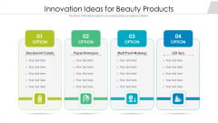 Innovation Ideas For Beauty Products Ppt PowerPoint Presentation Gallery Deck PDF