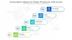 Innovation Ideas For Dairy Products With Icons Ppt PowerPoint Presentation Gallery Tips PDF