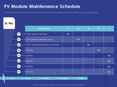 Installing Solar Plant Commercial Building PV Module Maintenance Schedule Mockup PDF