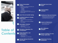 Installing Solar Plant On Commercial Building Table Of Contents Icons PDF Installing Solar Plant On Commercial Building Table Of Contents Icons PDF