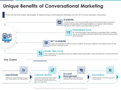 Introducing Inbound Marketing For Organization Promotion Unique Benefits Of Conversational Marketing Sample PDF