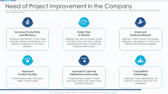 Introduction To IT Project Development Need Of Project Improvement In The Company Icons PDF Introduction To IT Project Development Need Of Project Improvement In The Company Icons PDF