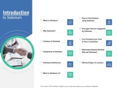 Introduction To Selenium Automation Testing Introduction To Selenium Ppt PowerPoint Presentation Portfolio Slideshow PDF Introduction To Selenium Automation Testing Introduction To Selenium Ppt PowerPoint Presentation Portfolio Slideshow PDF