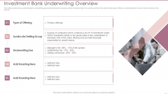 Investment Banking Security Underwriting Pitchbook Investment Bank Underwriting Overview Topics PDF