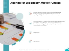 Investment Pitch For Aftermarket Investment Pitch For Aftermarket Agenda For Secondary Market Funding Summary Investment Pitch For Aftermarket Investment Pitch For Aftermarket Agenda For Secondary Market Funding Summary
