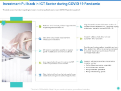 Investment Pullback In ICT Sector During COVID 19 Pandemic Ppt Visual Aids Pictures PDF Investment Pullback In ICT Sector During COVID 19 Pandemic Ppt Visual Aids Pictures PDF