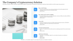 Investor Pitch Ppt Raise Finances Crypto Initial Public Offering The Companys Cryptocurrency Solution Sample PDF