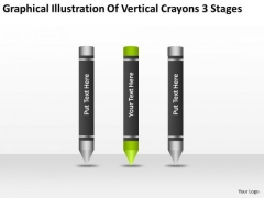Illustration Of Vertical Crayons 3 Stages Business Plan PowerPoint Slides Illustration Of Vertical Crayons 3 Stages Business Plan PowerPoint Slides