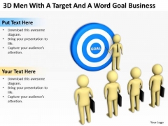 Images Of Business People 3d Men With Target And Word Goal PowerPoint Templates