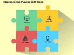 Interconnected Puzzles With Icons PowerPoint Templates
