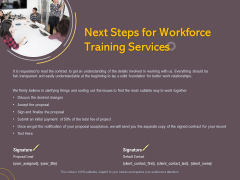 Job Driven Training Next Steps For Workforce Training Services Ppt Ideas Slide Download PDF