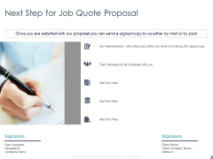 Job Estimate Next Step For Job Quote Proposal Ppt Pictures Graphics Download PDF Job Estimate Next Step For Job Quote Proposal Ppt Pictures Graphics Download PDF