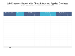 Job Expenses Report With Direct Labor And Applied Overhead Ppt PowerPoint Presentation Show Introduction PDF Job Expenses Report With Direct Labor And Applied Overhead Ppt PowerPoint Presentation Show Introduction PDF