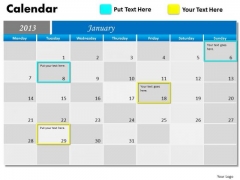 January 2013 Calendar PowerPoint Slides Ppt Templates January 2013 Calendar PowerPoint Slides Ppt Templates