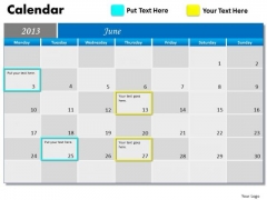 June 2013 Calendar PowerPoint Slides Ppt Templates June 2013 Calendar PowerPoint Slides Ppt Templates