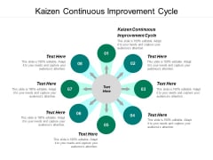 Kaizen Continuous Improvement Cycle Ppt PowerPoint Presentation Gallery Skills Cpb