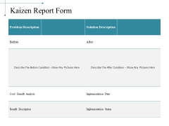 Kaizen Report Form Ppt PowerPoint Presentation Styles Samples Kaizen Report Form Ppt PowerPoint Presentation Styles Samples