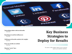 Key Business Strategies To Deploy For Results Ppt PowerPoint Presentation Gallery Infographic Template PDF Key Business Strategies To Deploy For Results Ppt PowerPoint Presentation Gallery Infographic Template PDF