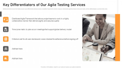 Key Differentiators Of Our Agile Testing Services Demonstration PDF
