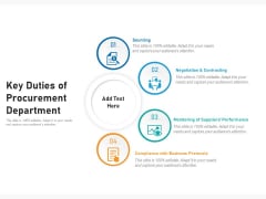 Key Duties Of Procurement Department Ppt PowerPoint Presentation Gallery Slide Portrait PDF Key Duties Of Procurement Department Ppt PowerPoint Presentation Gallery Slide Portrait PDF