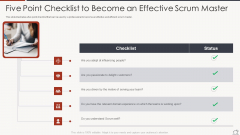 Key Duties Of Scrum Master Five Point Checklist To Become An Effective Scrum Master Introduction PDF Key Duties Of Scrum Master Five Point Checklist To Become An Effective Scrum Master Introduction PDF
